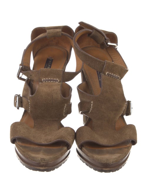 Ralph Lauren Collection Suede T-Strap Sandals