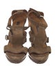 Ralph Lauren Collection Suede T-Strap Sandals