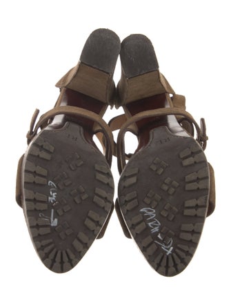 Ralph Lauren Collection Suede T-Strap Sandals