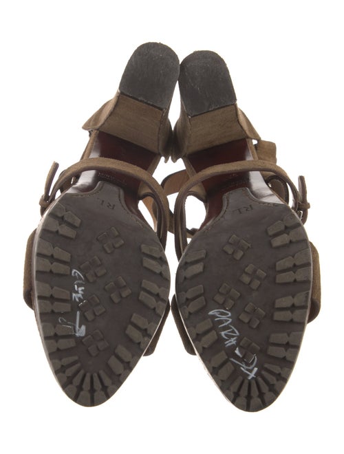 Ralph Lauren Collection Suede T-Strap Sandals