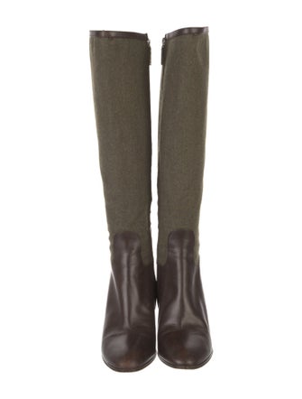 Ralph Lauren Collection Suede Leather Trim Embellishment Boots