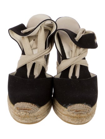 Ralph Lauren Collection Canvas Colorblock Pattern Slingback Pumps