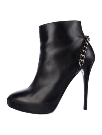 Ralph Lauren Collection Leather Chain-Link Accents Lace-Up Boots