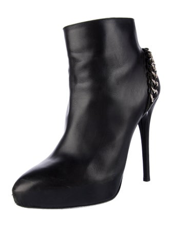 Ralph Lauren Collection Leather Chain-Link Accents Lace-Up Boots