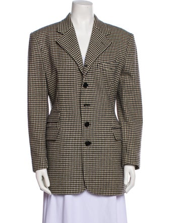 Ralph Lauren Collection Wool Houndstooth Print Blazer