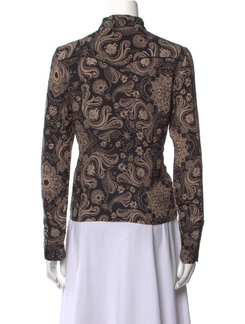 Ralph Lauren Collection Silk Paisley Print Button-Up Top