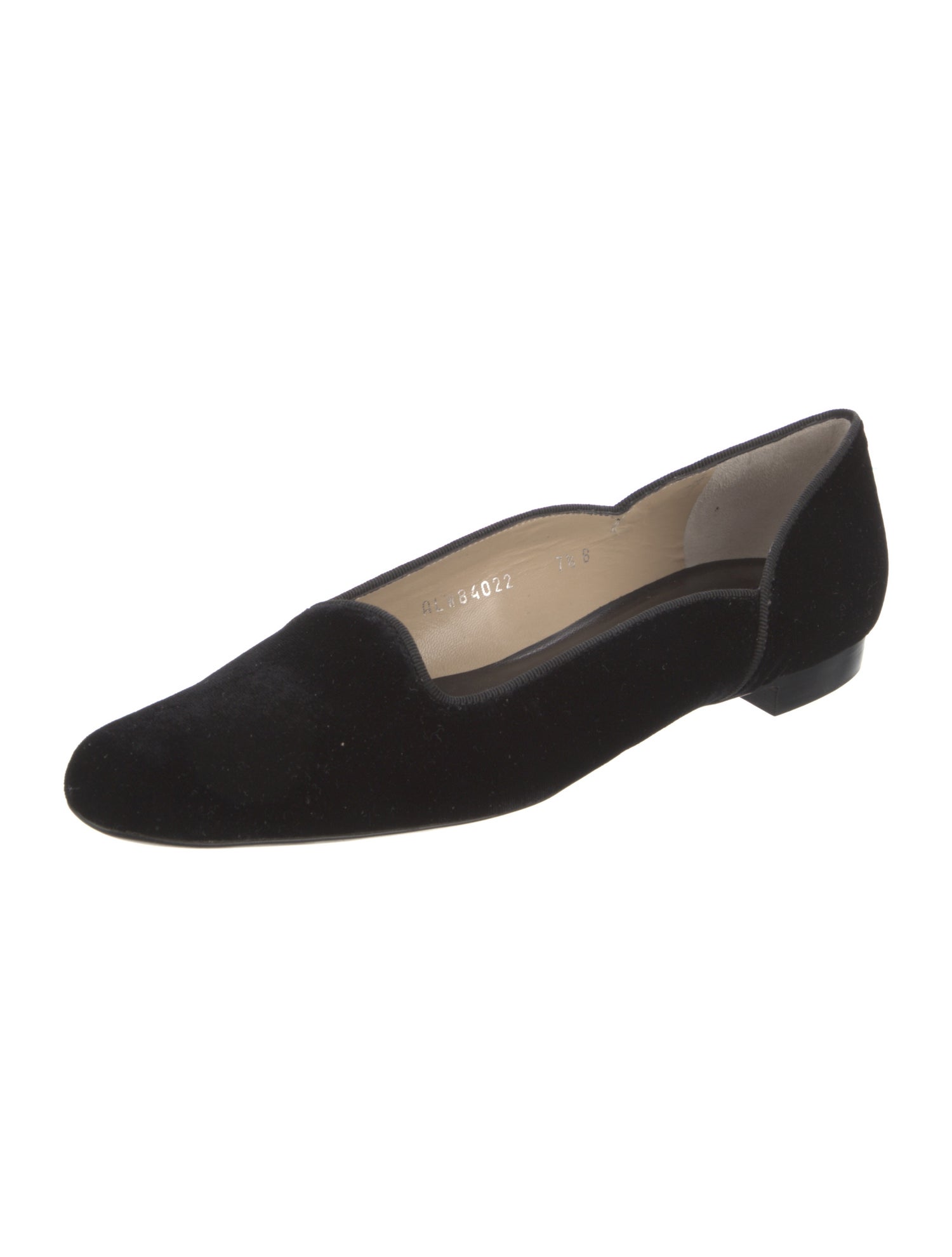 Ralph Lauren Collection Velvet Grosgrain Trim Flats