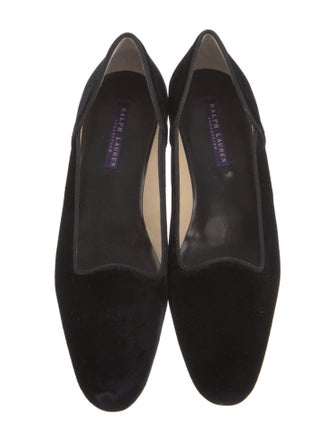 Ralph Lauren Collection Velvet Grosgrain Trim Flats
