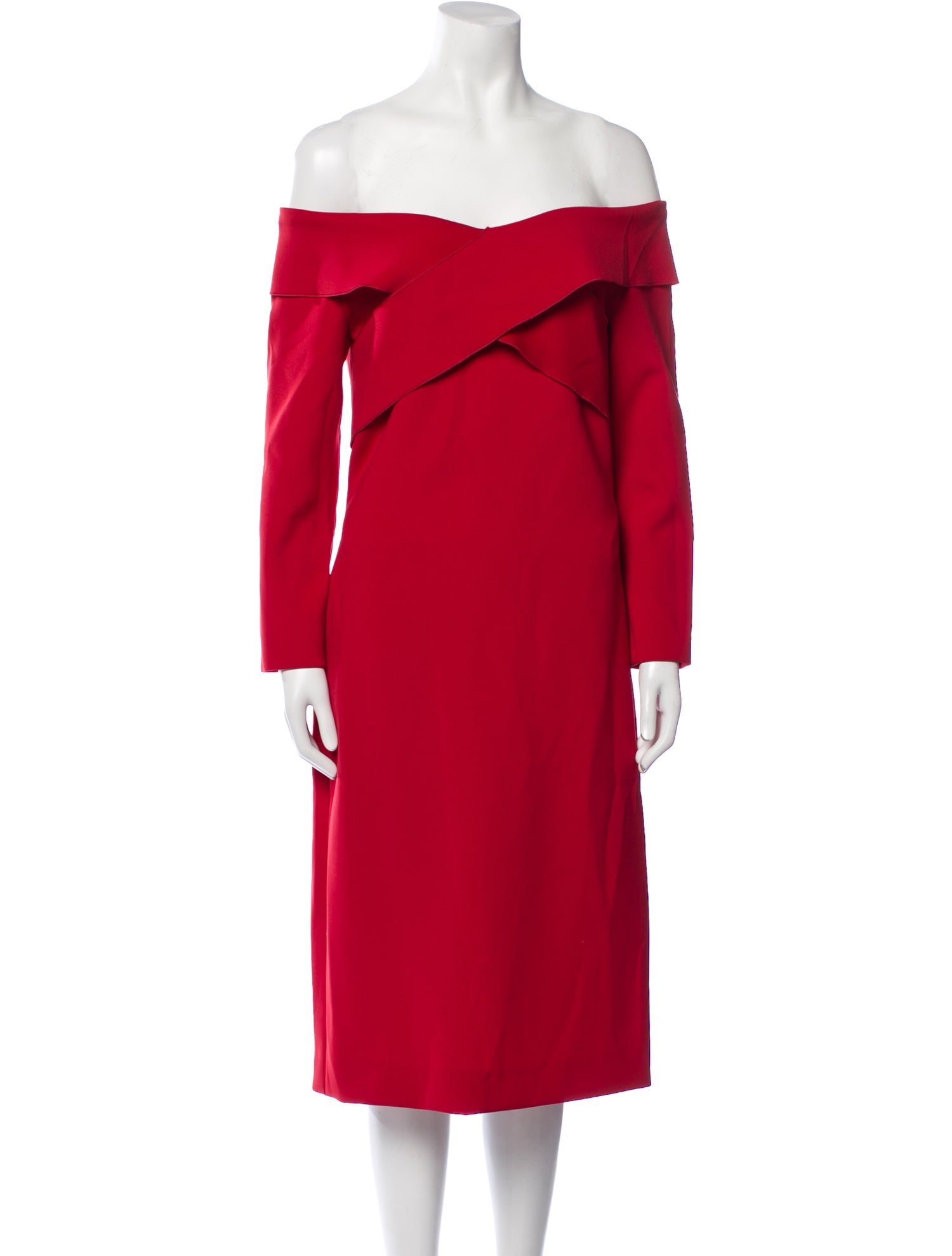 Ralph Lauren Purple Label Off-The-Shoulder Knee-Length Dress