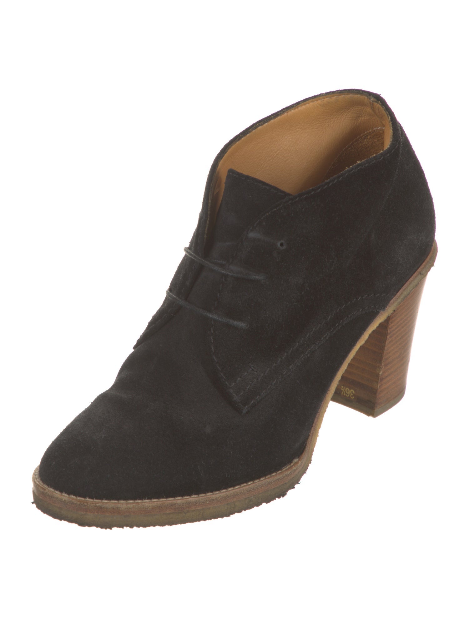 Ralph Lauren Collection Suede Colorblock Pattern Lace-Up Boots