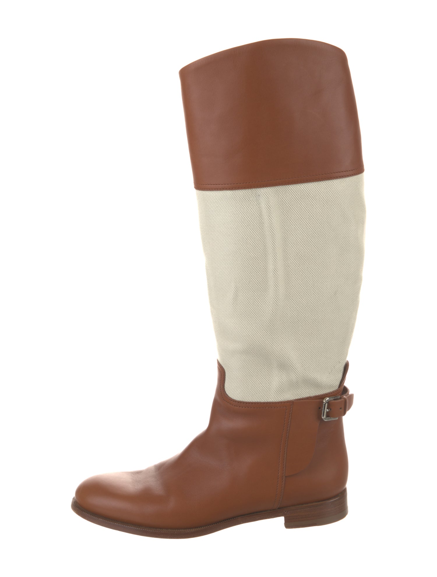 Ralph Lauren Collection Leather Colorblock Pattern Riding Boots