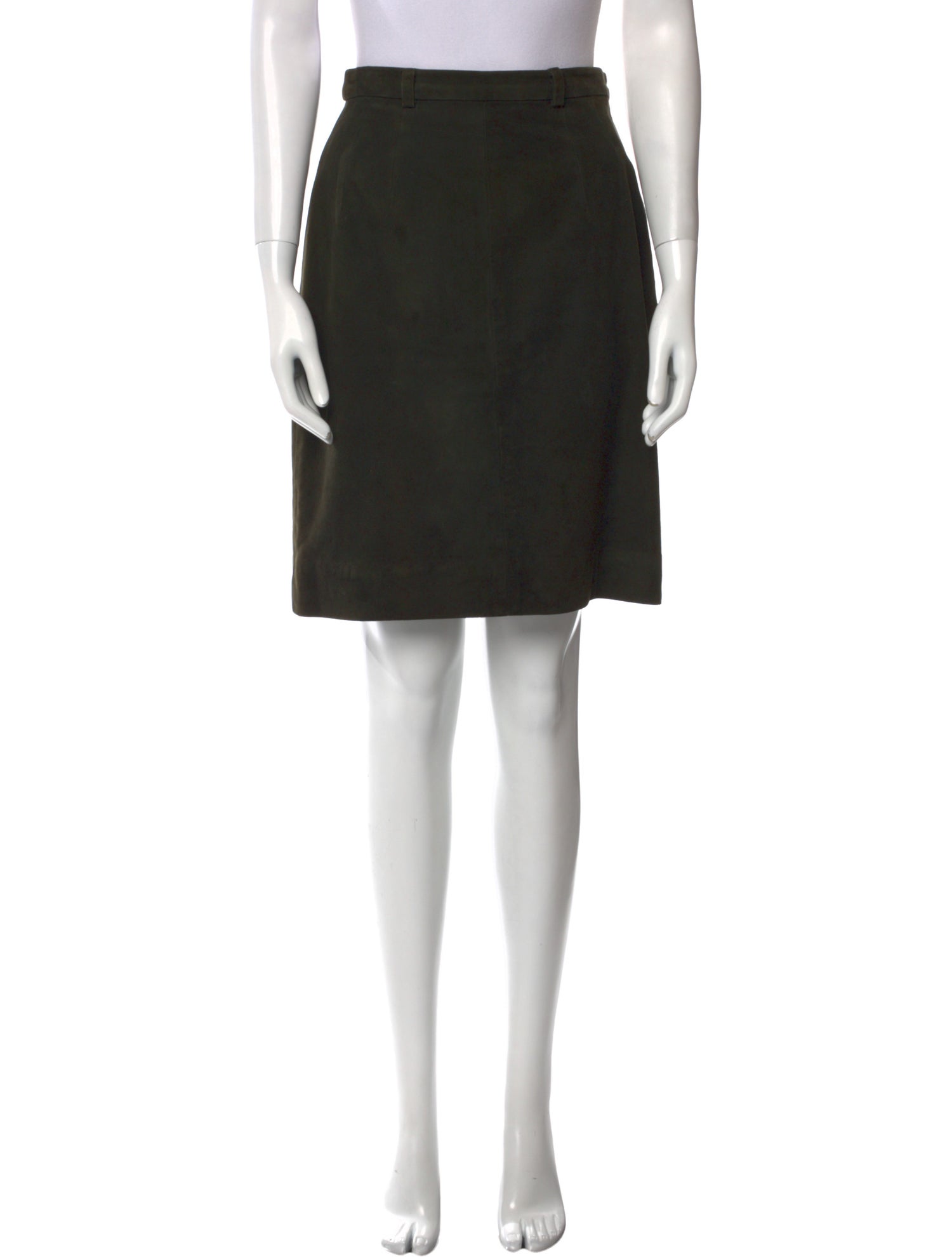 Ralph Lauren Purple Label Suede Knee-Length Skirt