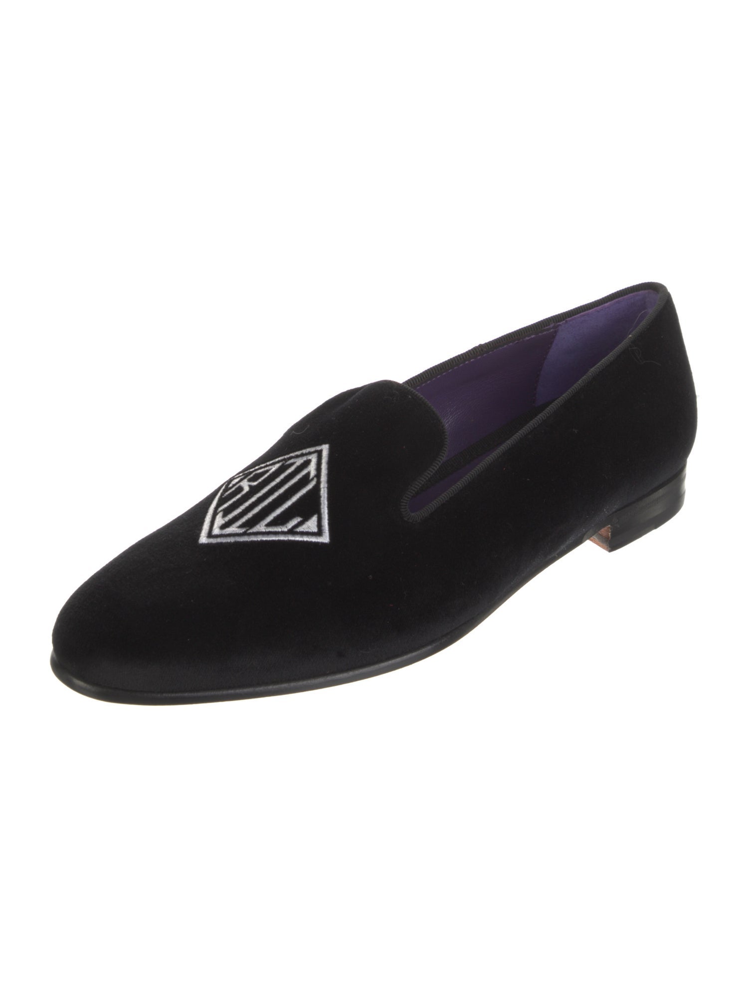 Ralph Lauren Collection Suede Embroidered Accent Loafers