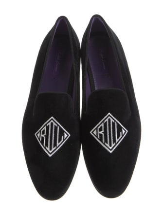 Ralph Lauren Collection Suede Embroidered Accent Loafers