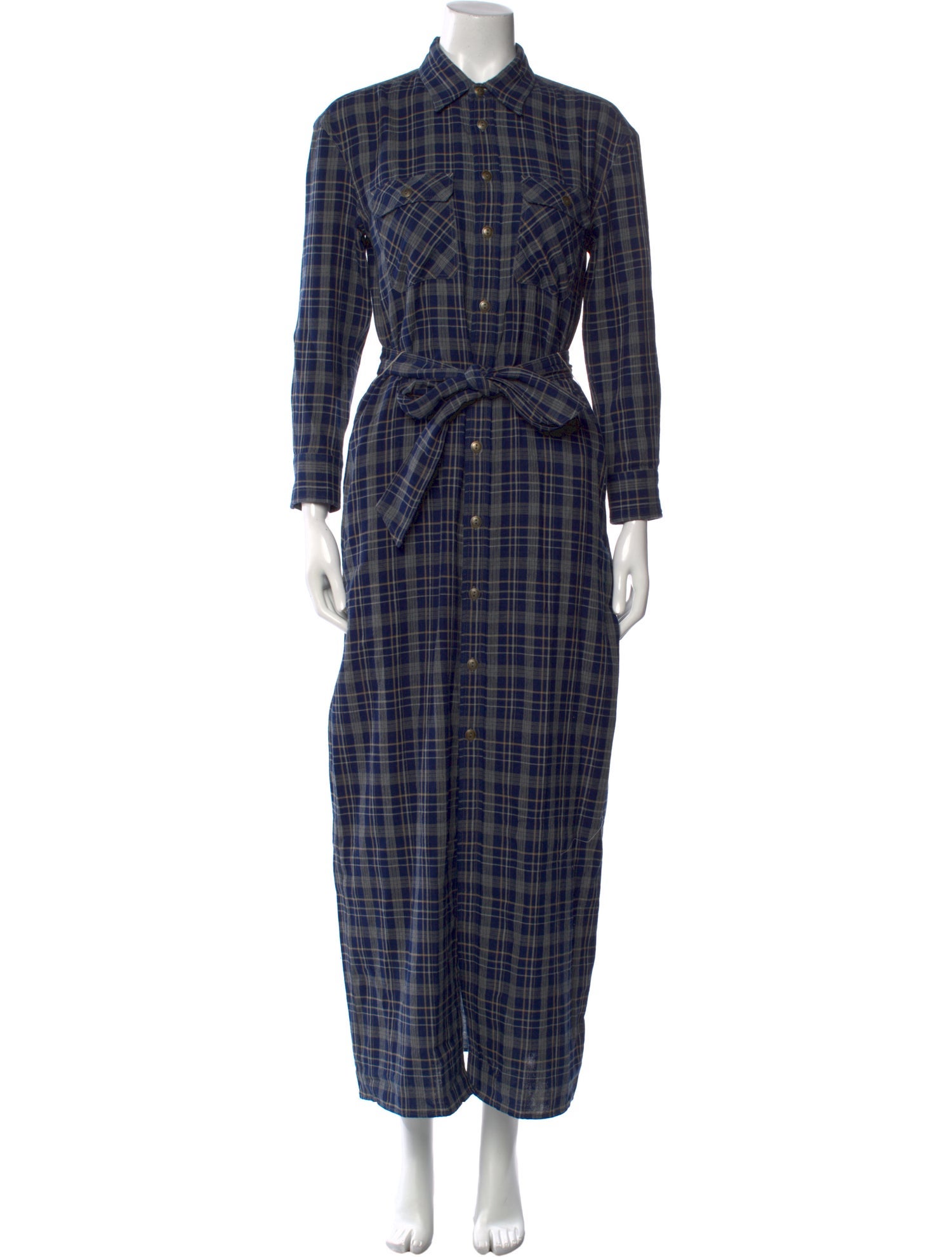 RRL & Co. Plaid Print Long Dress