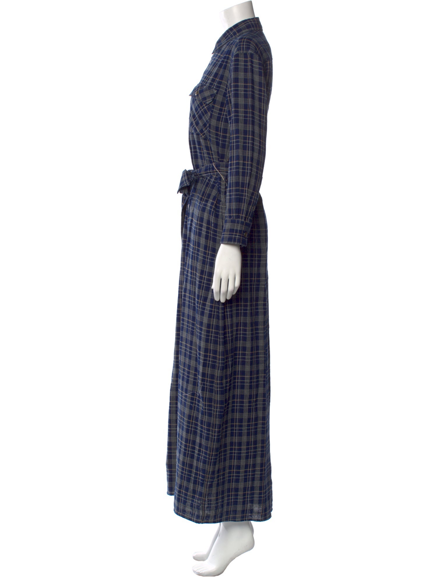RRL & Co. Plaid Print Long Dress