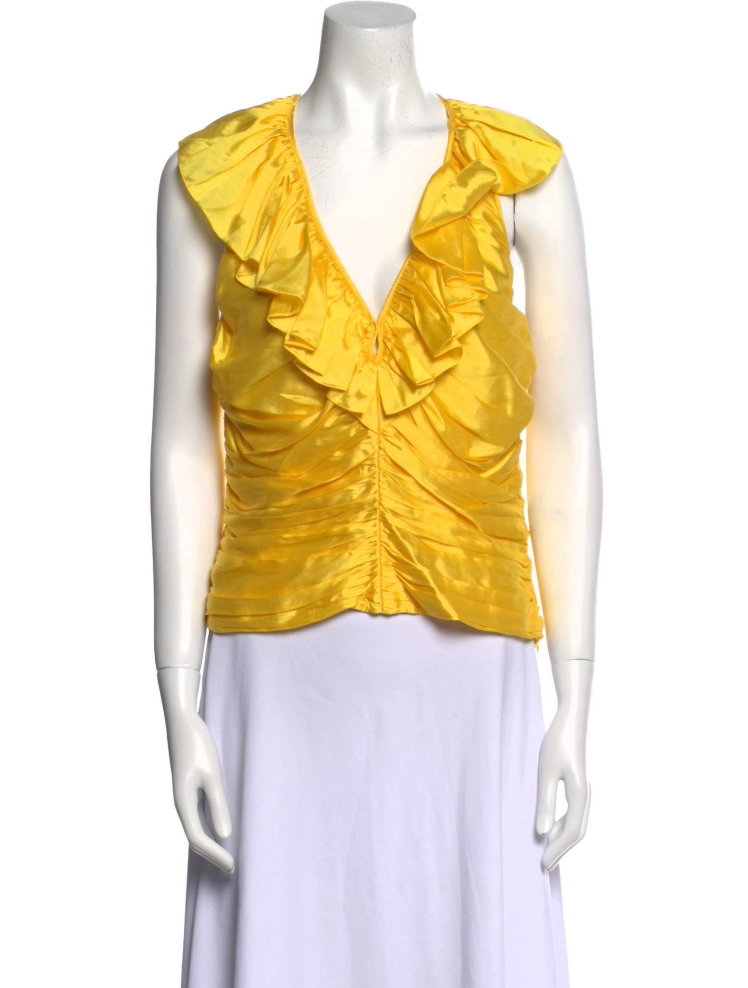 Ralph Lauren Collection Silk V-Neck Top