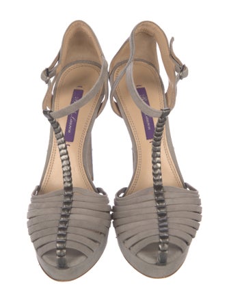 Ralph Lauren Collection Suede T-Strap Pumps