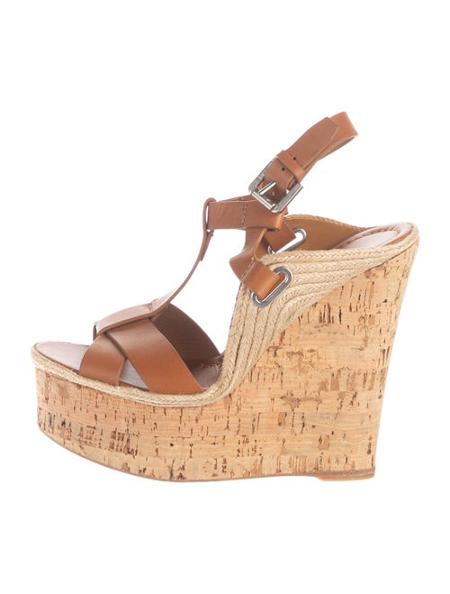 Ralph Lauren Collection Leather T-Strap Sandals