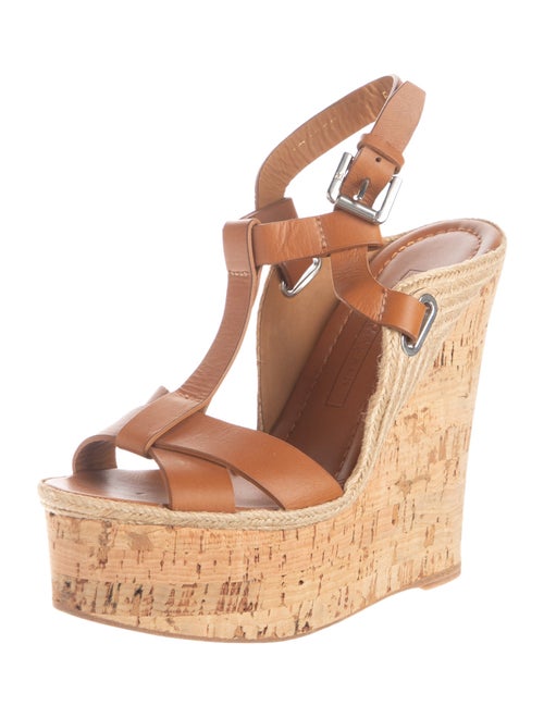 Ralph Lauren Collection Leather T-Strap Sandals