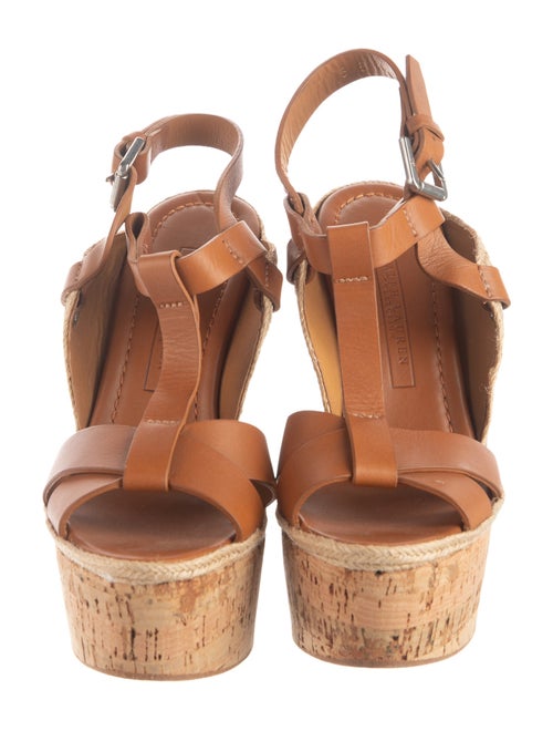Ralph Lauren Collection Leather T-Strap Sandals
