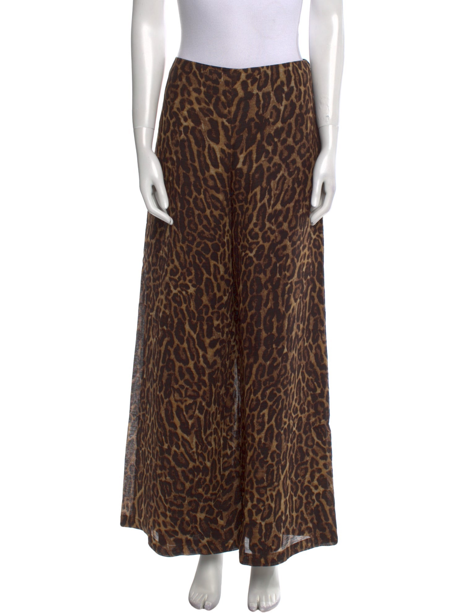 Ralph Lauren Collection Animal Print Wide Leg Pants