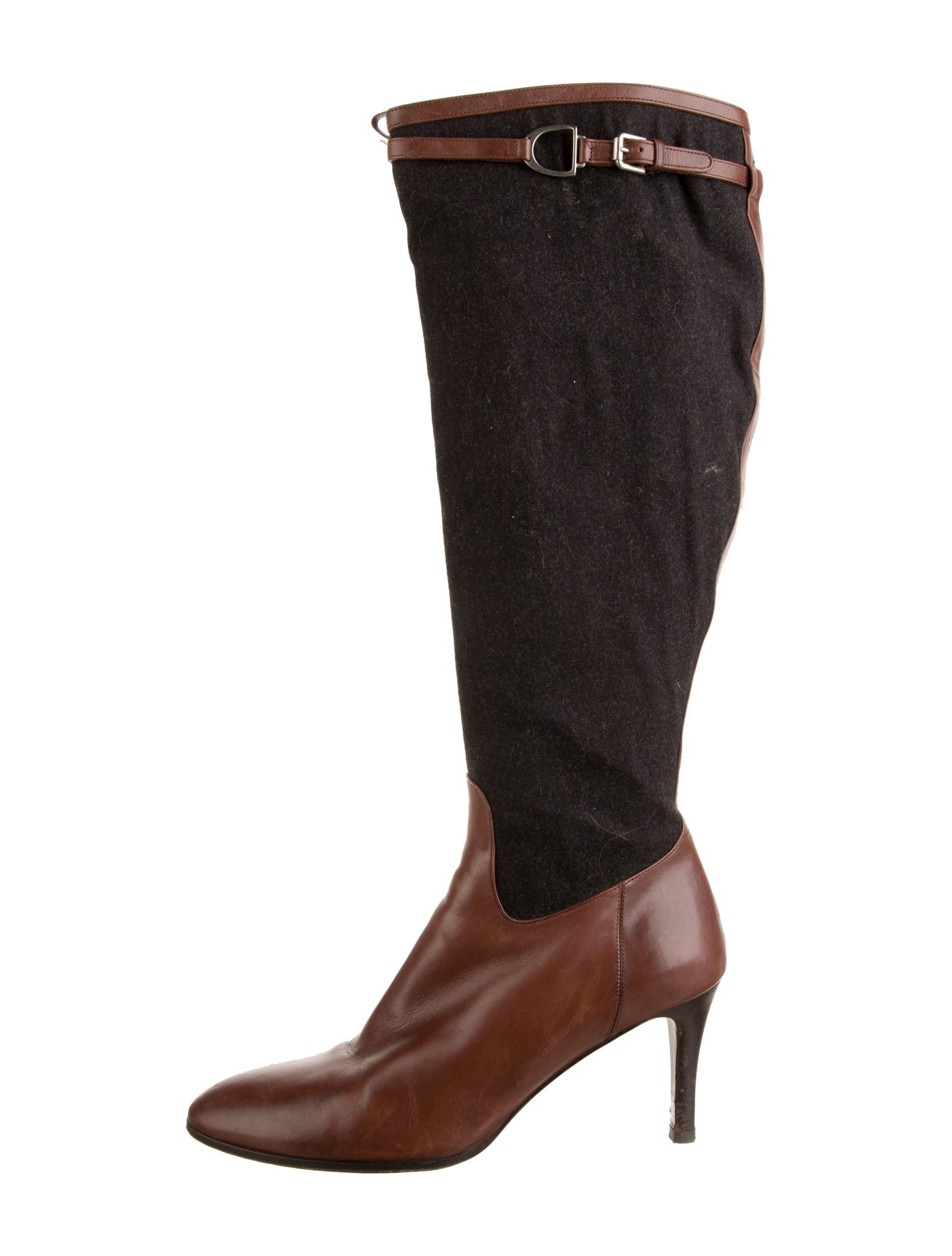 Ralph Lauren Collection Wool Colorblock Pattern Boots