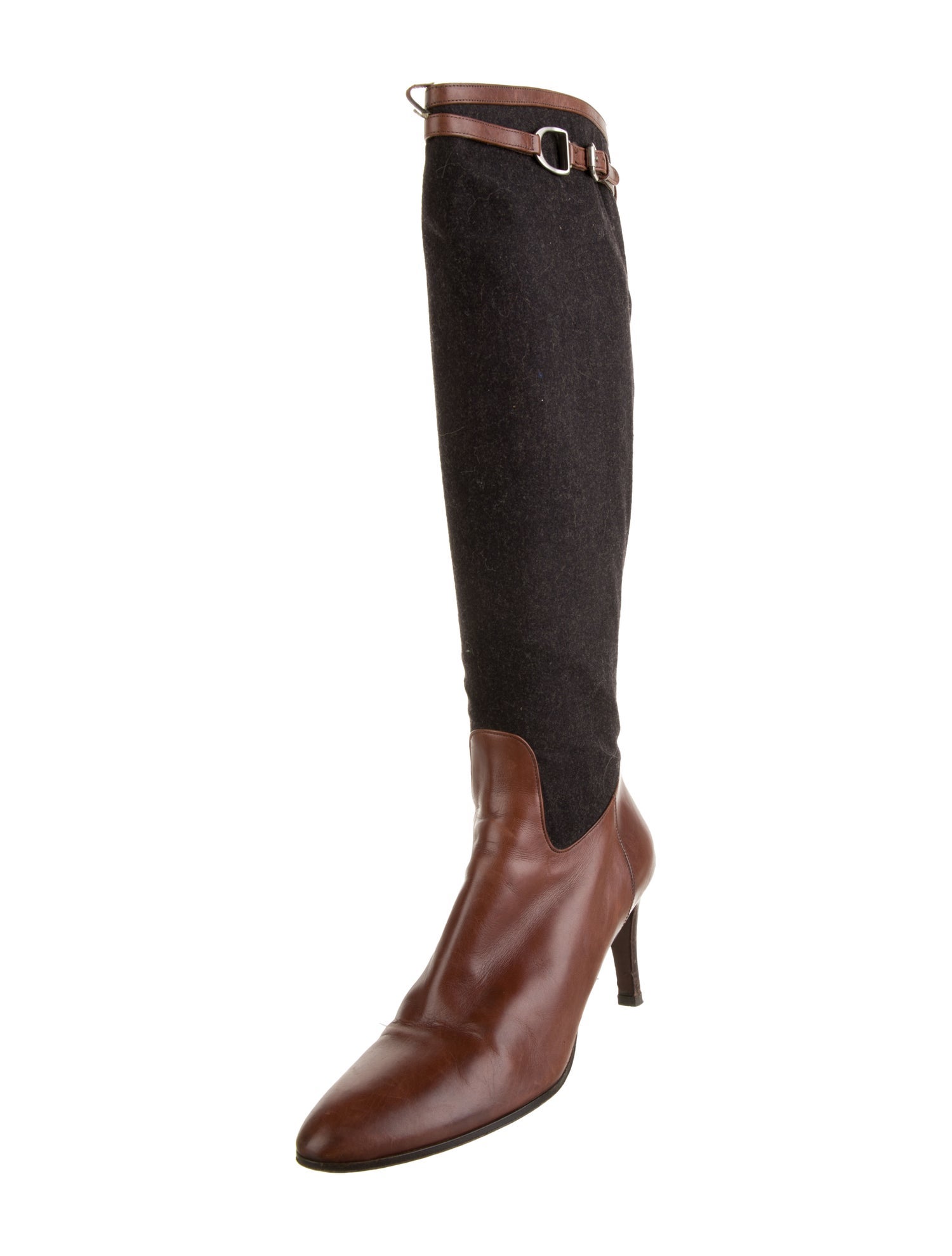 Ralph Lauren Collection Wool Colorblock Pattern Boots