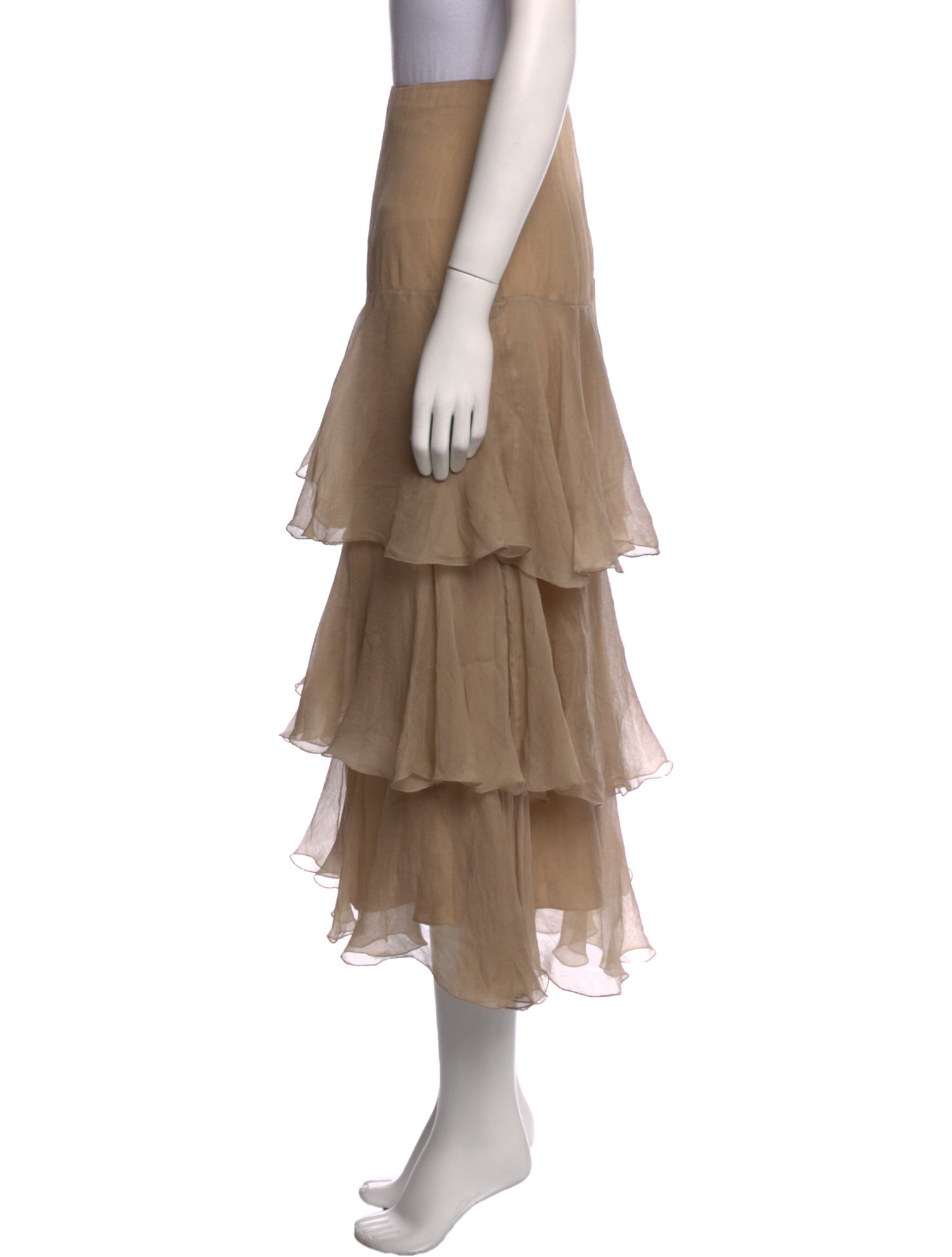 Ralph Lauren Collection Silk Midi Length Skirt