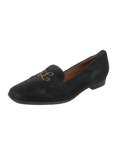Ralph Lauren Collection Velvet Embroidered Accent Loafers