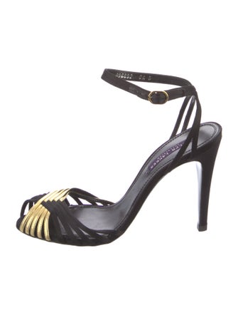 Ralph Lauren Collection Satin Printed Slingback Pumps