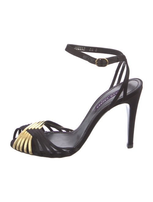 Ralph Lauren Collection Satin Printed Slingback Pumps