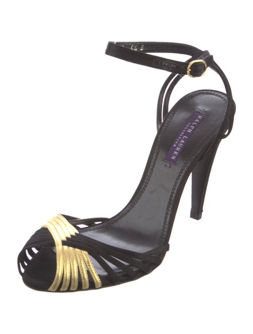 Ralph Lauren Collection Satin Printed Slingback Pumps