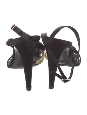 Ralph Lauren Collection Satin Printed Slingback Pumps