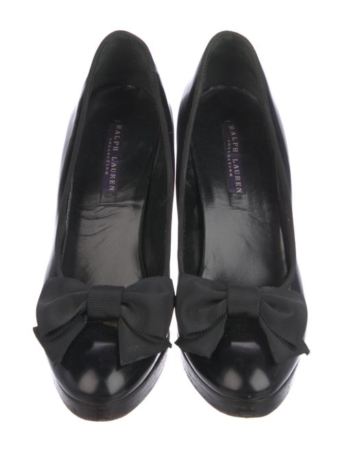 Ralph Lauren Collection Leather Bow Accents Pumps