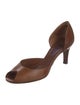 Ralph Lauren Collection Leather Cutout Accent D'Orsay Pumps