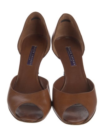 Ralph Lauren Collection Leather Cutout Accent D'Orsay Pumps