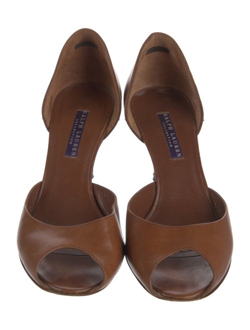 Ralph Lauren Collection Leather Cutout Accent D'Orsay Pumps