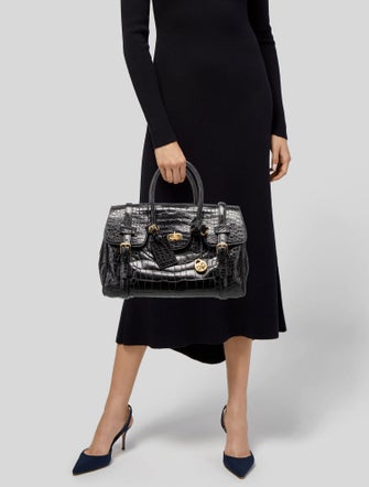 Ralph Lauren Collection Alligator Top Handle Bag