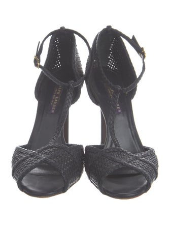 Ralph Lauren Collection Leather T-Strap Sandals