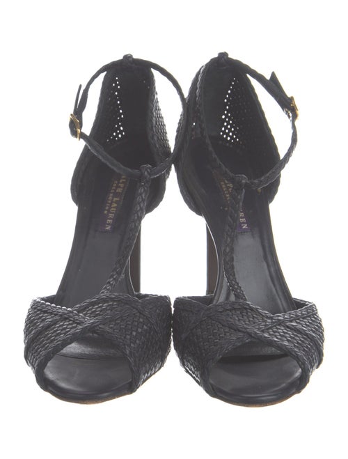 Ralph Lauren Collection Leather T-Strap Sandals