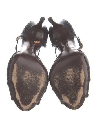 Ralph Lauren Collection Leather T-Strap Sandals