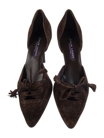 Ralph Lauren Collection Suede Tassel Accents D'Orsay Pumps