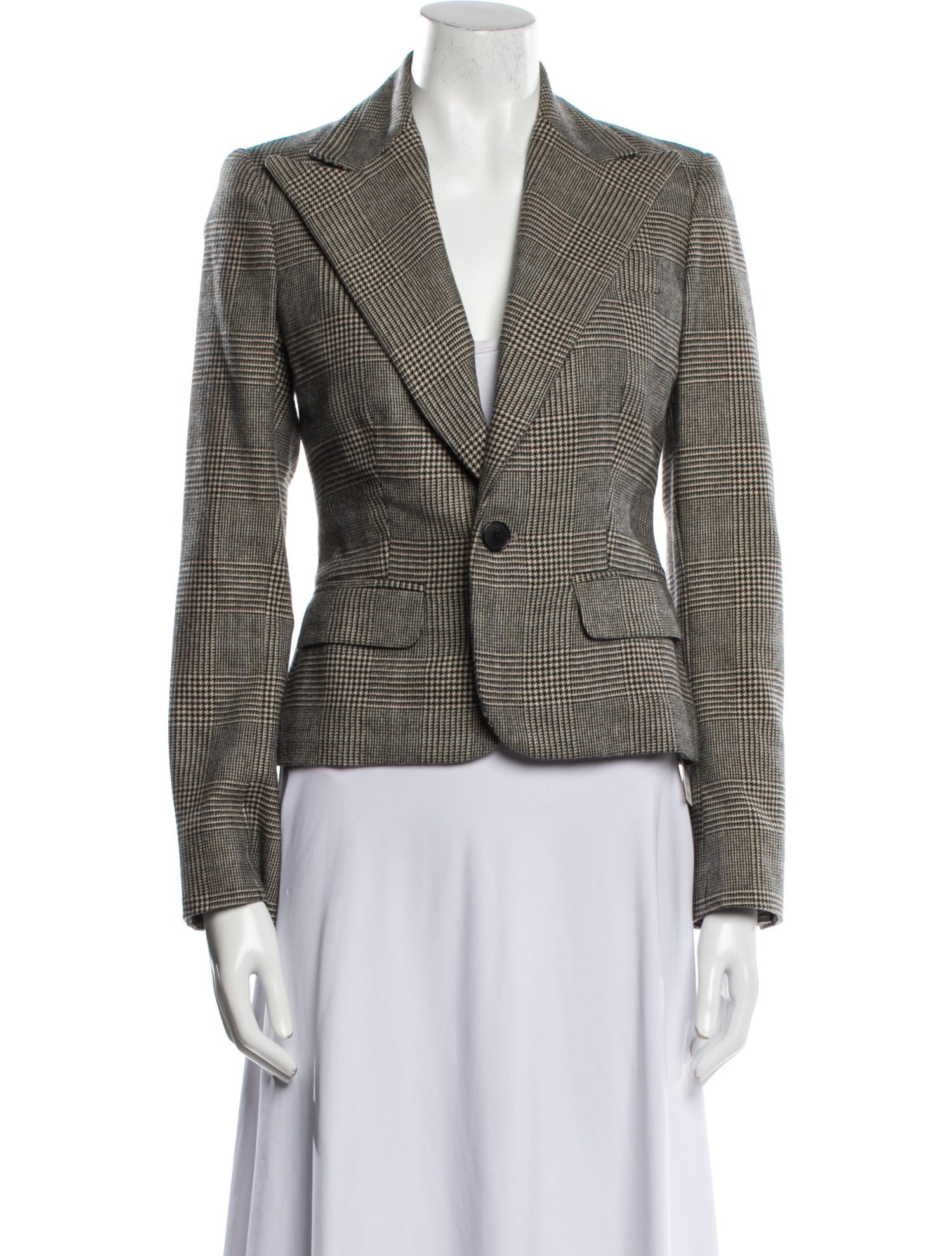 Ralph Lauren Collection Cashmere Plaid Print Blazer