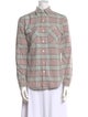 Ralph Lauren Collection Plaid Print Long Sleeve Button-Up Top