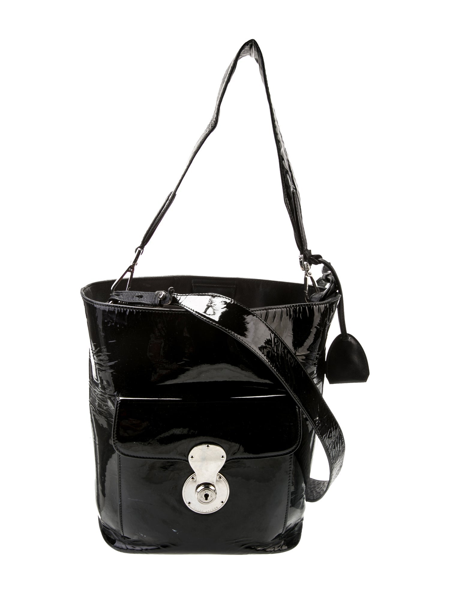 Ralph Lauren Collection Patent Leather Bucket Bag