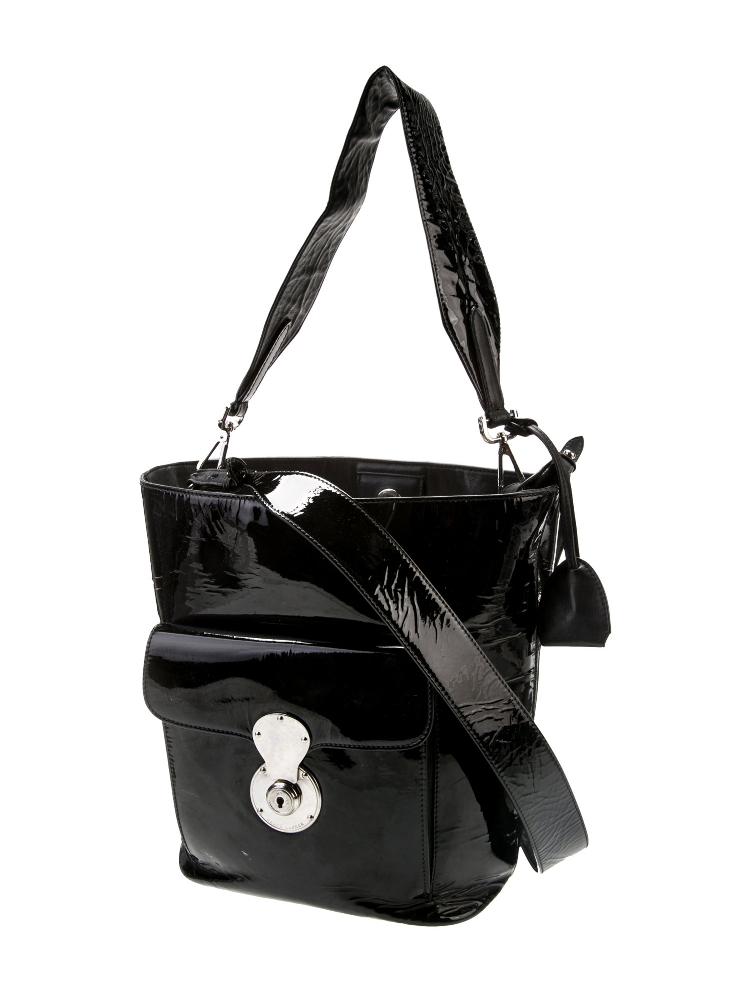 Ralph Lauren Collection Patent Leather Bucket Bag