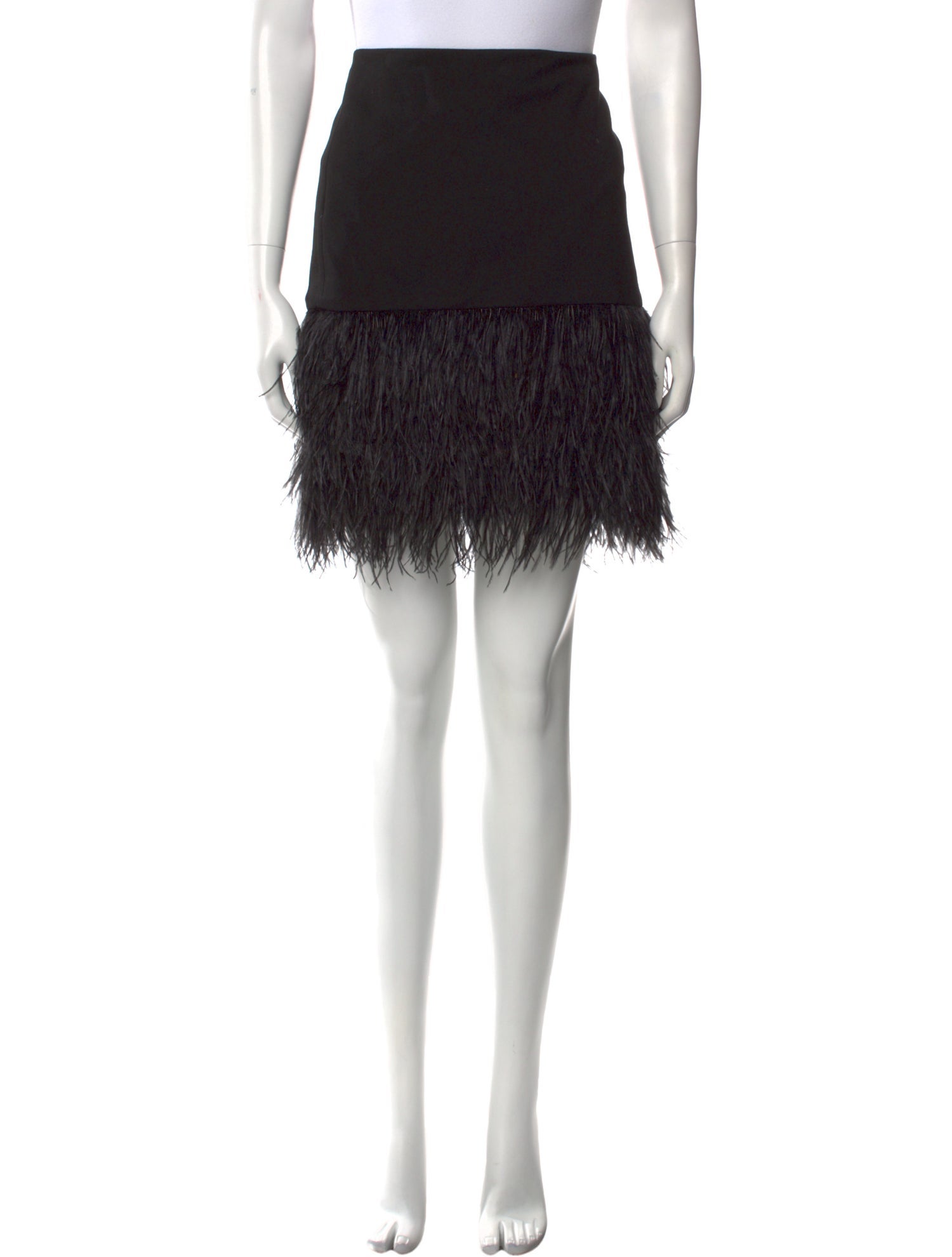 Ralph Lauren Collection Feather Trim Mini Skirt