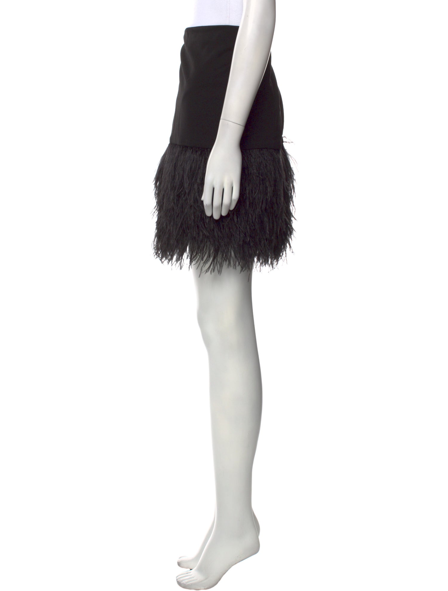 Ralph Lauren Collection Feather Trim Mini Skirt