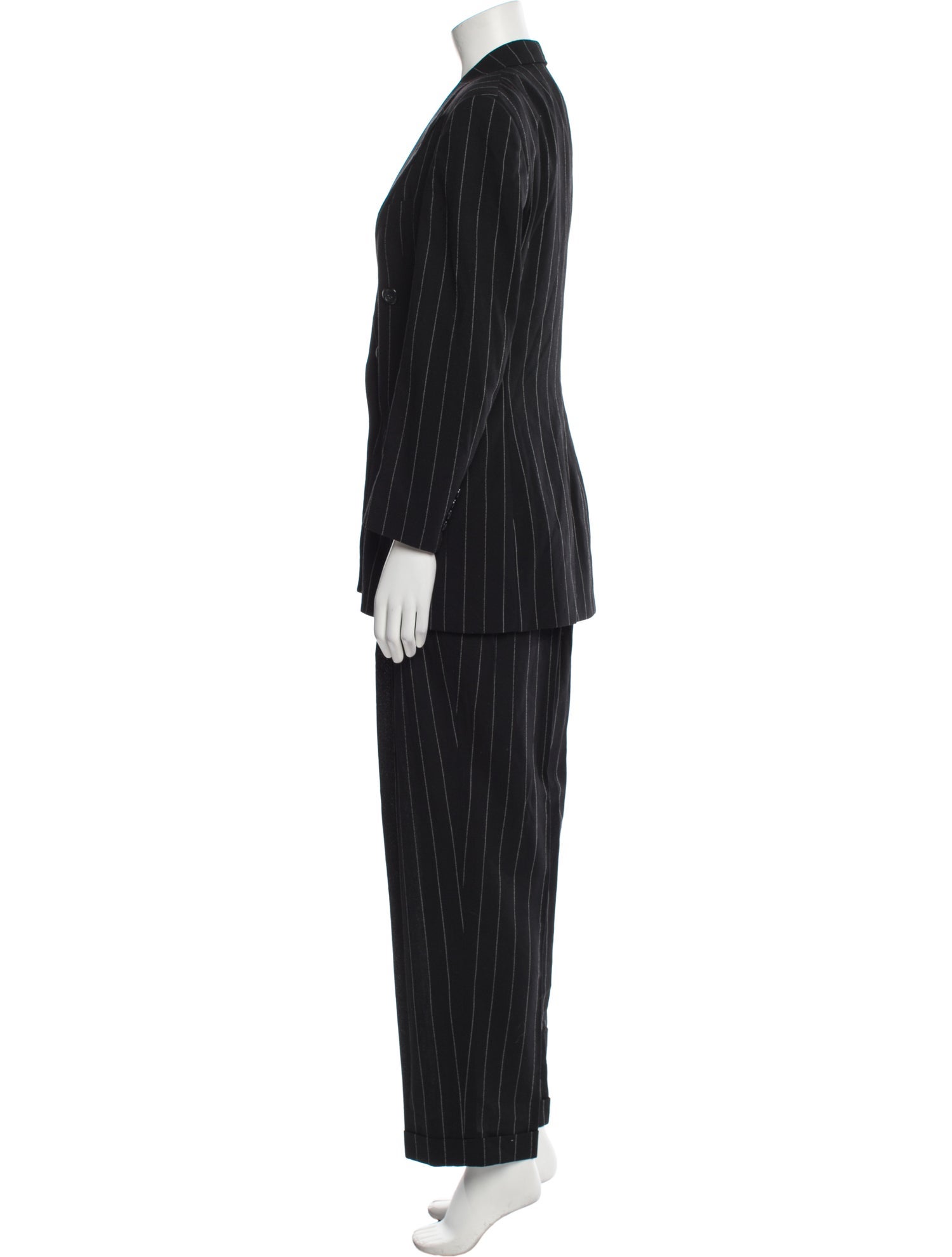 Ralph Lauren Collection Wool Striped Pantsuit